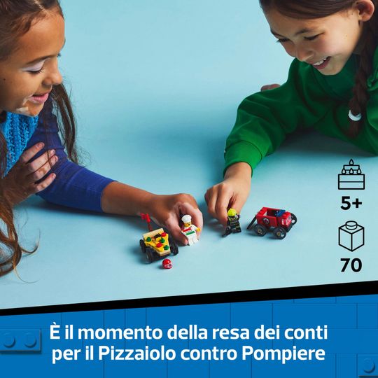 LEGO City 60458 Pack Veicoli Da Corsa: Pizzaiolo Contro Pompiere - LEGO