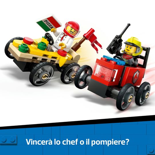 LEGO City 60458 Pack Veicoli Da Corsa: Pizzaiolo Contro Pompiere - LEGO