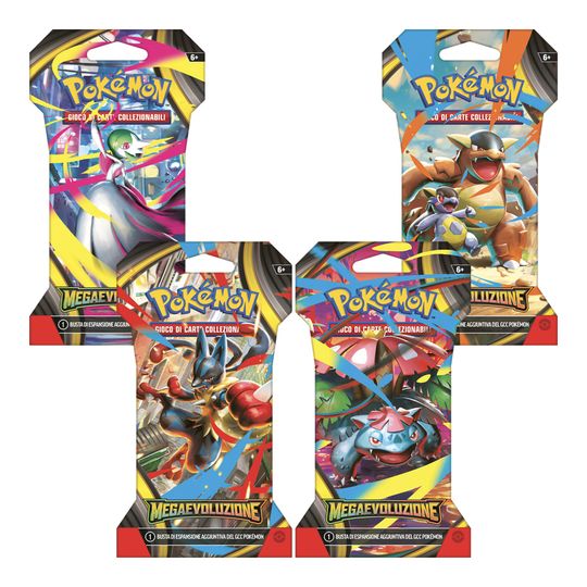 Busta assortita 10 Carte in Paper Sleeve, Pokémon Mega Evoluzione - Pokémon