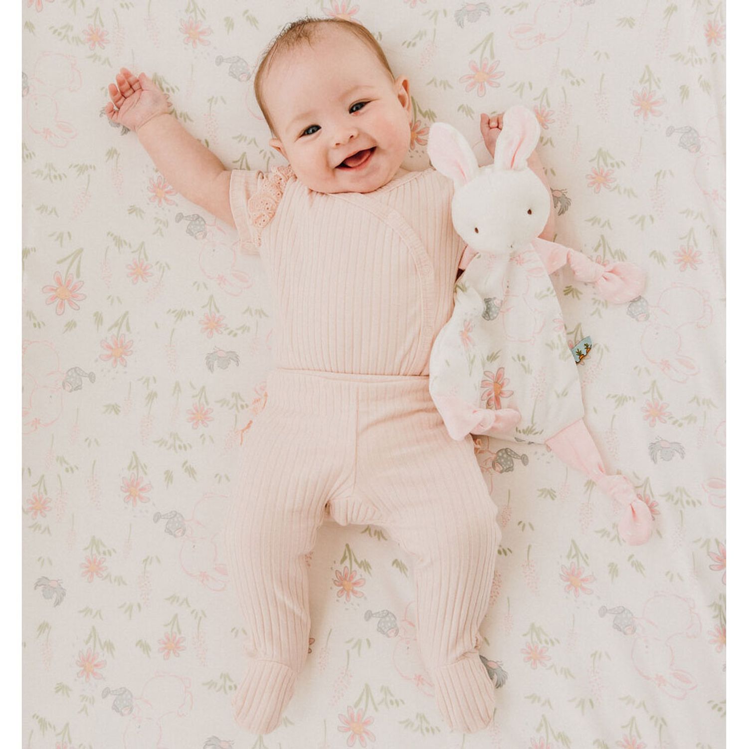 Doudou Blossom Print Knotty Friend - Bunnies By The Bay