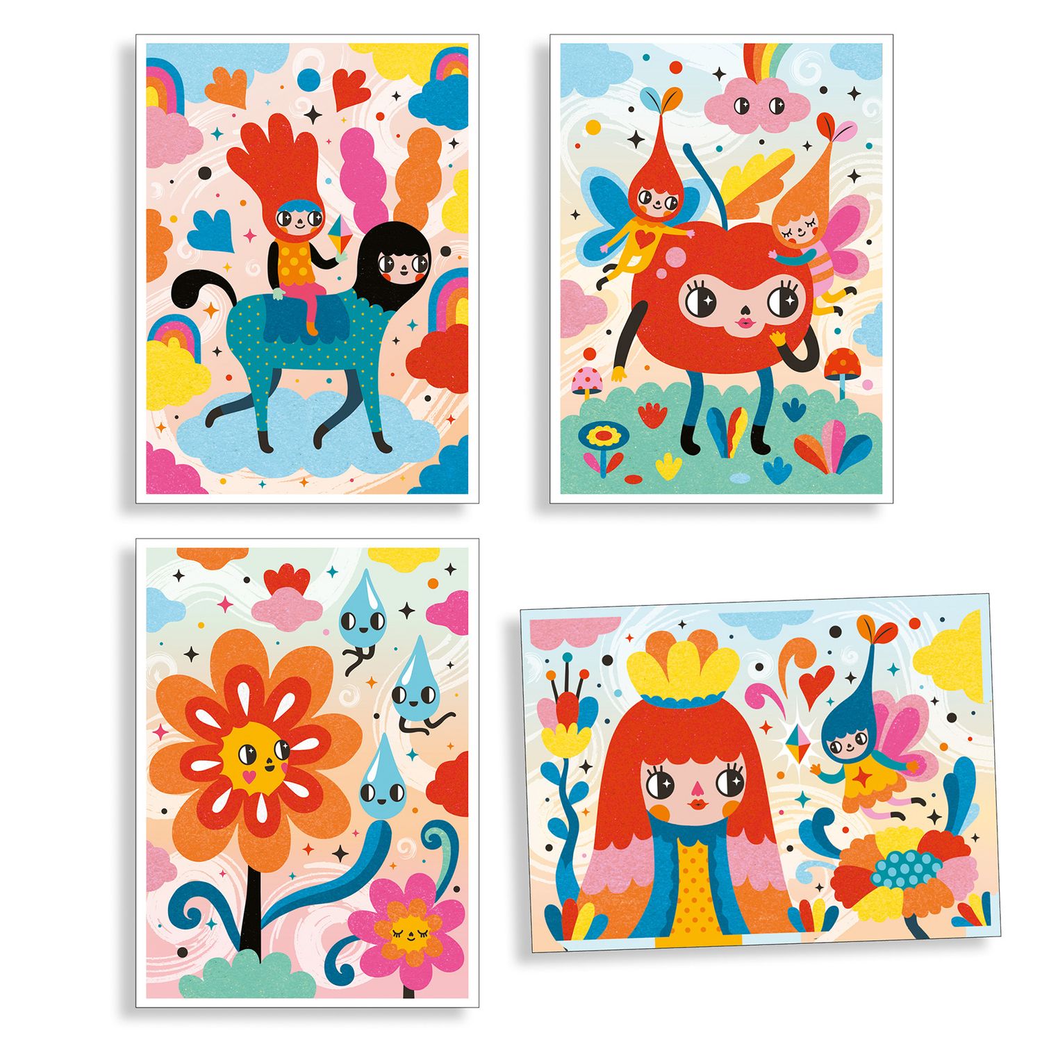 Kit 4 disegni con sabbia colorata Deliciously Cute - Djeco