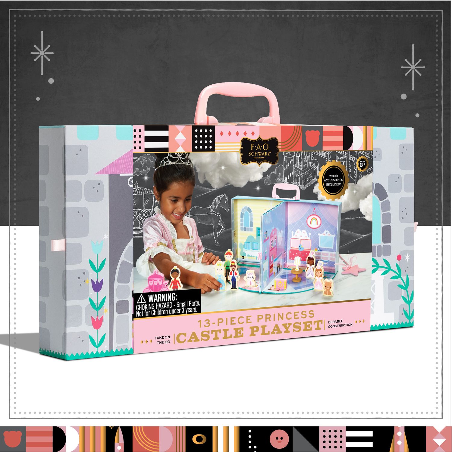 Play set castello con 13 accessori di legno - FAO Schwarz