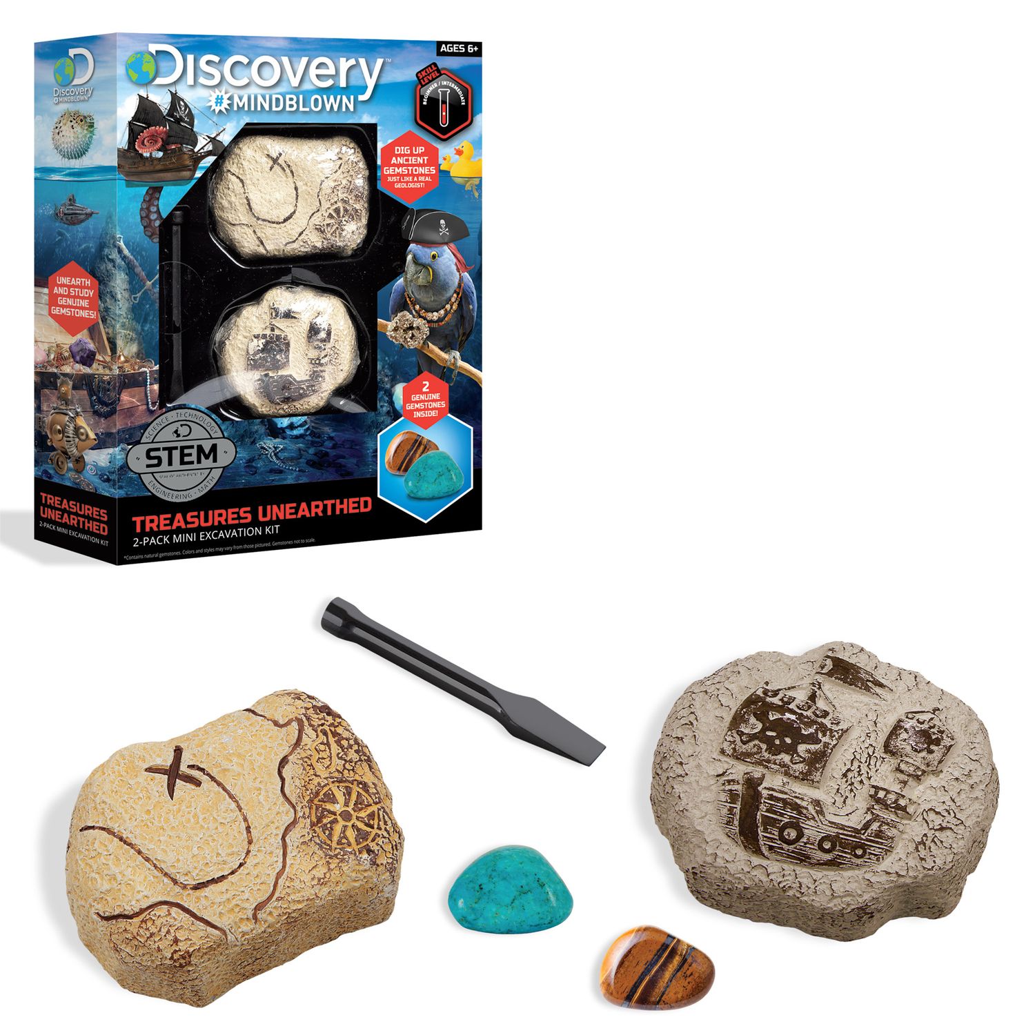 Kit paleontologo con 2 tesori - Discovery Mindblown