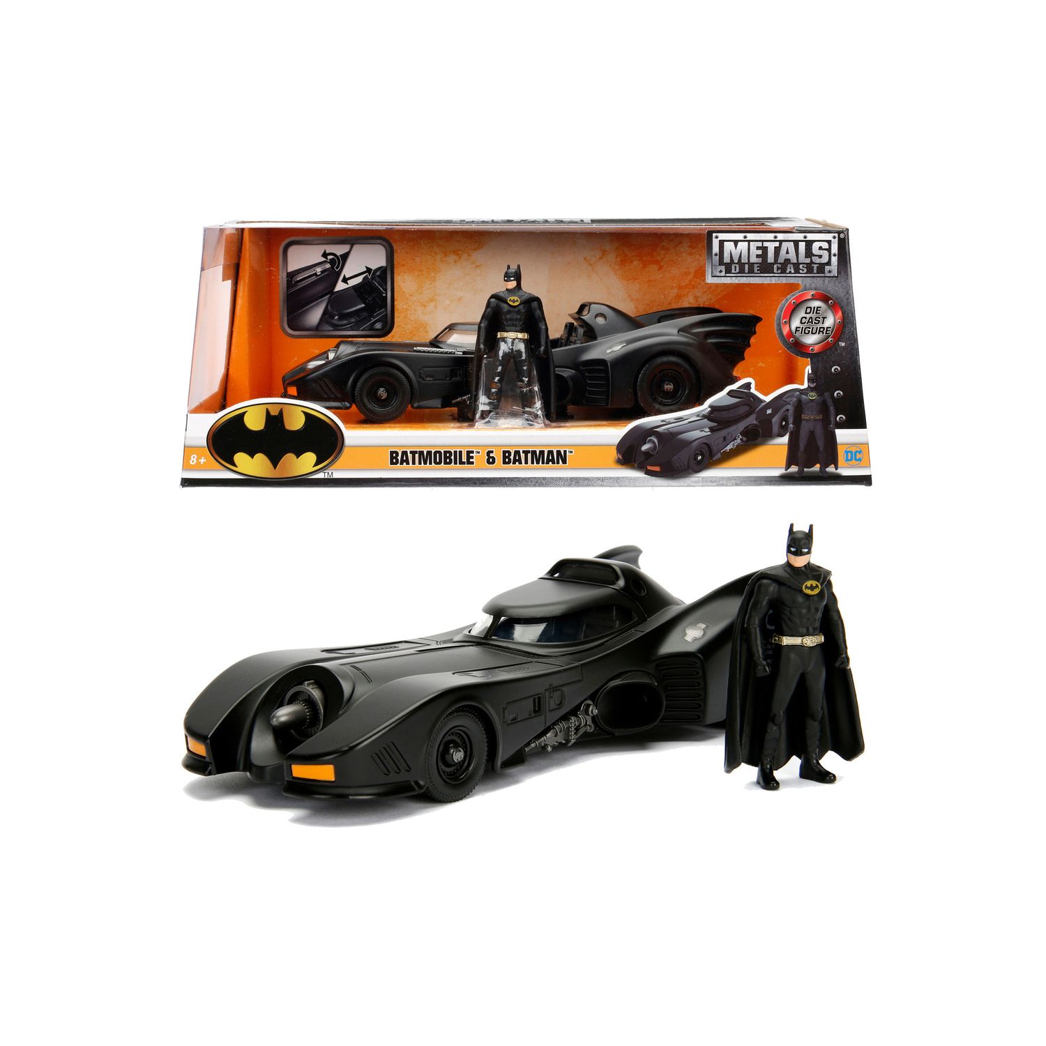 Batmobile 1989 scala 1:24 + personaggio Batman - DC Comics, Jada Toys