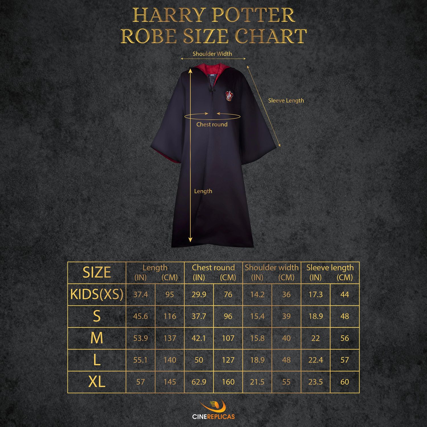 Abito da Stregone per ragazzi e adulti Grifondoro - Harry Potter