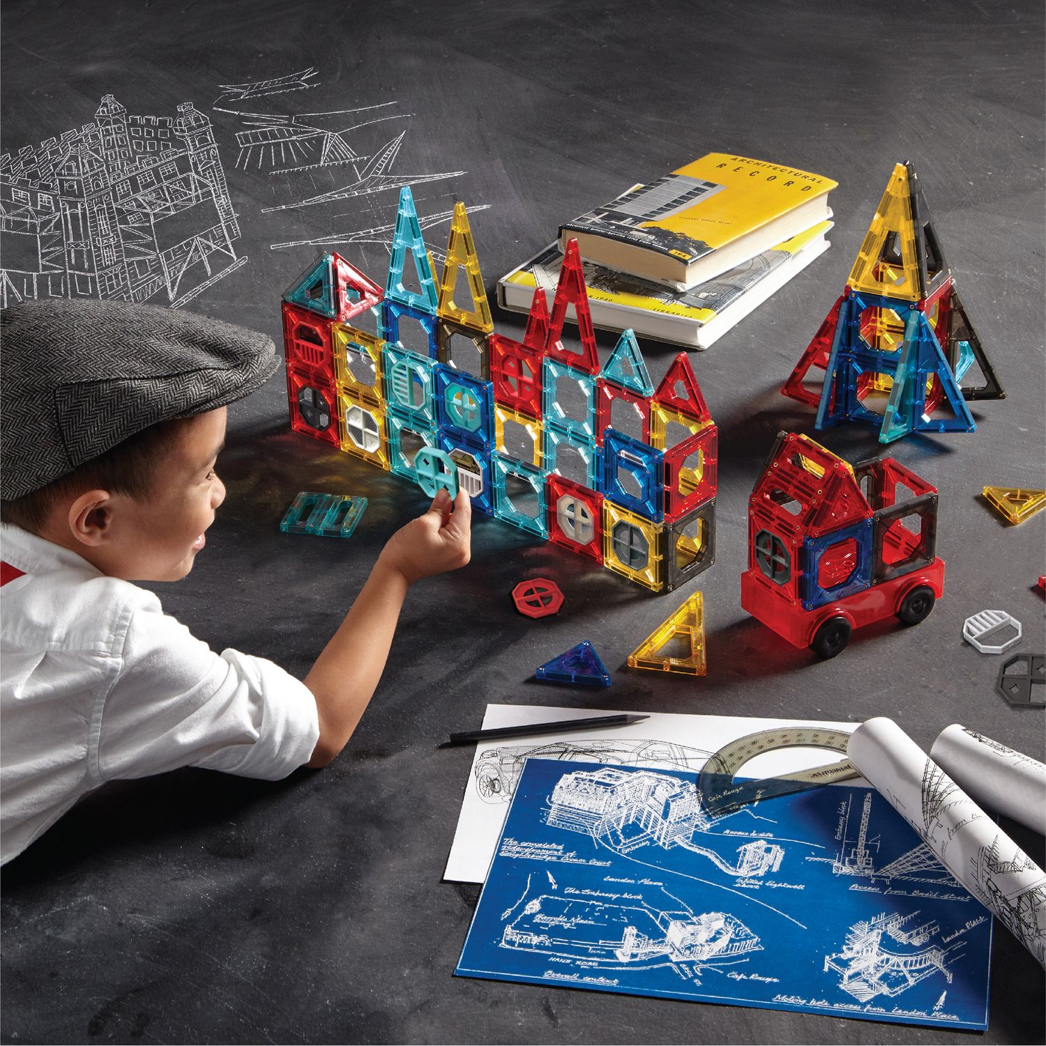 Set costruzioni magnetiche da 43 pezzi con camion - FAO Schwarz