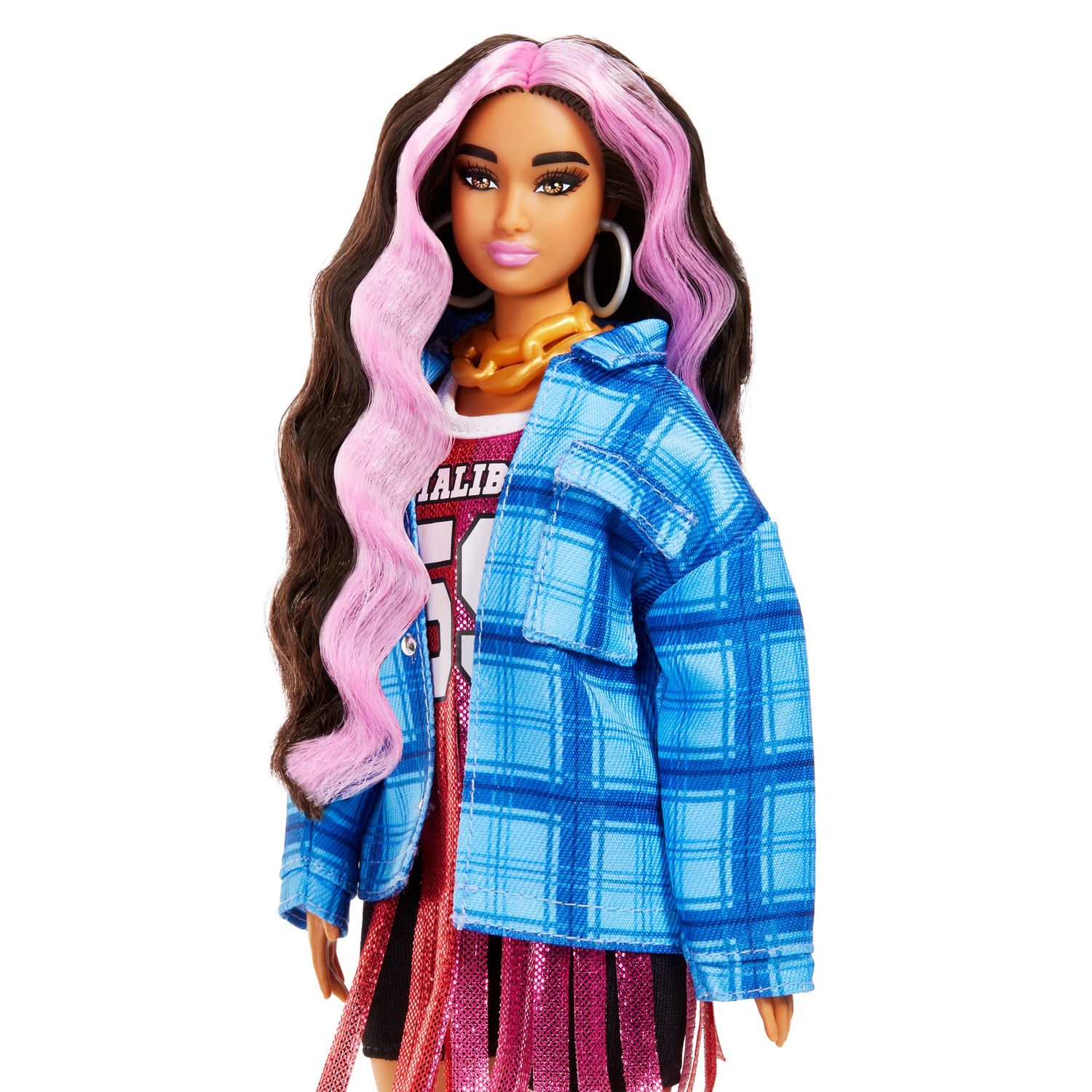 Barbie Extra Snodata con Lunghissimi Capelli Ondulati con Ciocche Rosa - Barbie