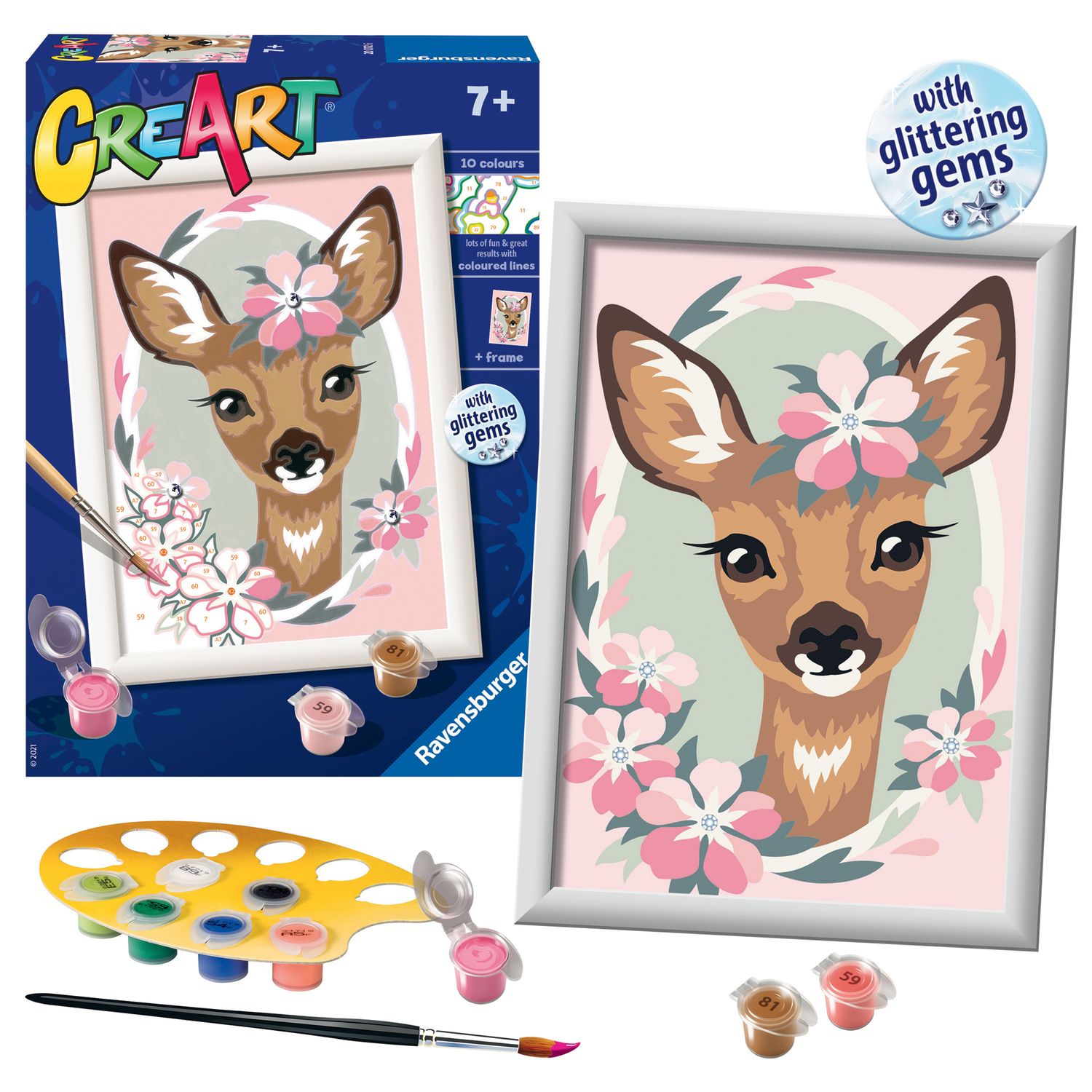 Creart Bambi, Serie E, Kit per dipingere con i numeri - Creart