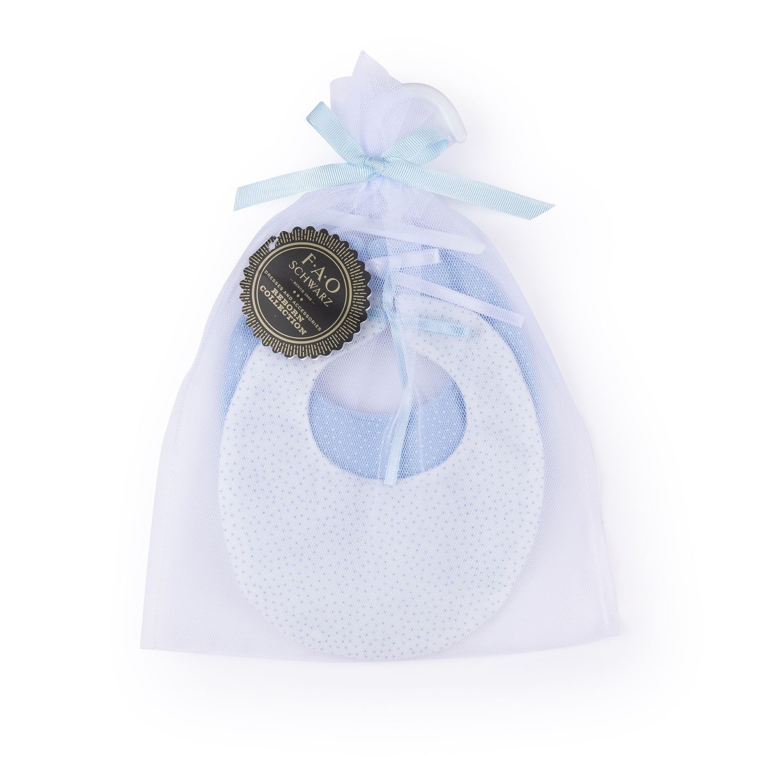 Set bavaglini bianco e azzurro per My FAO Doll 40 cm - FAO Schwarz