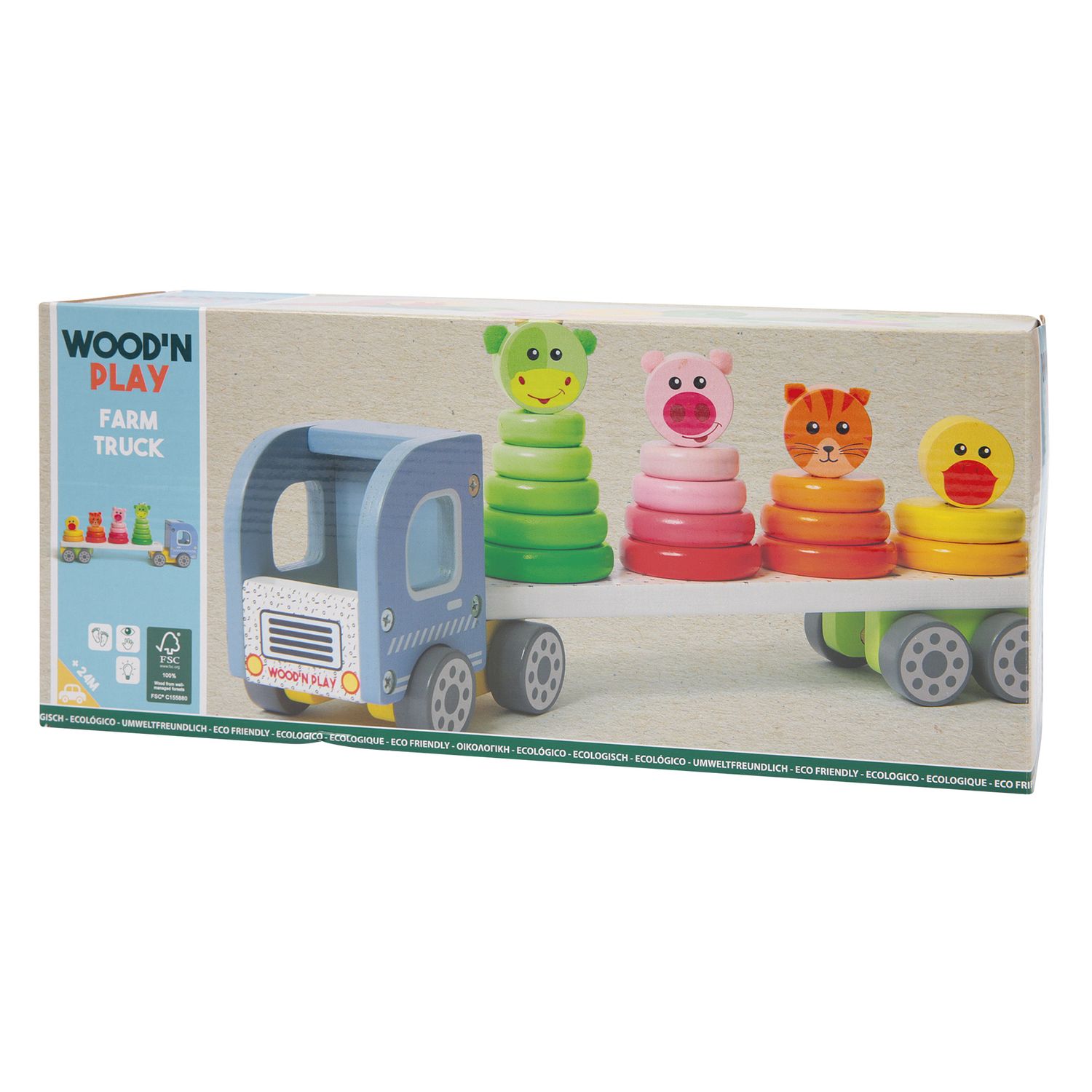 Camion con animali da impilare wood n' play - Wood n’ Play