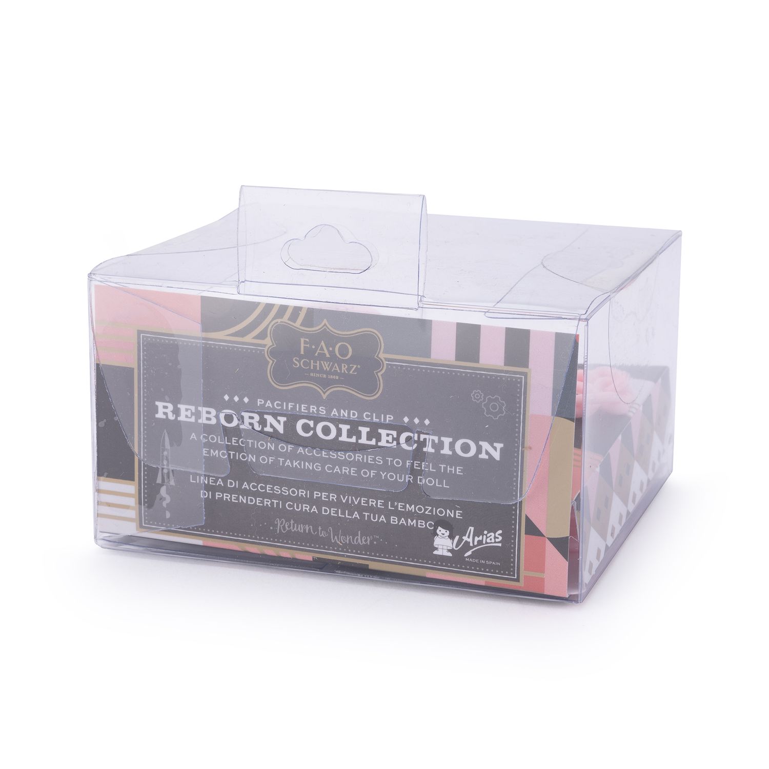 Set di ciucci con portaciuccio rosa per My FAO Doll 40 cm - FAO Schwarz