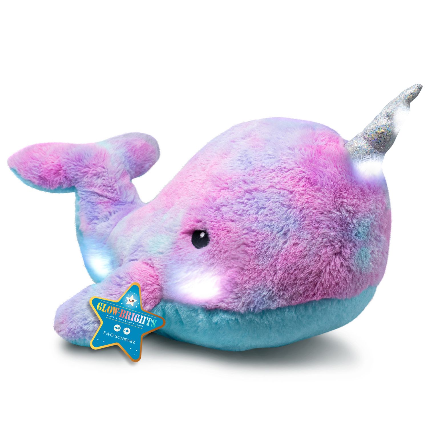 Narvalo di peluche con luci LED e suoni 43 cm - FAO Schwarz