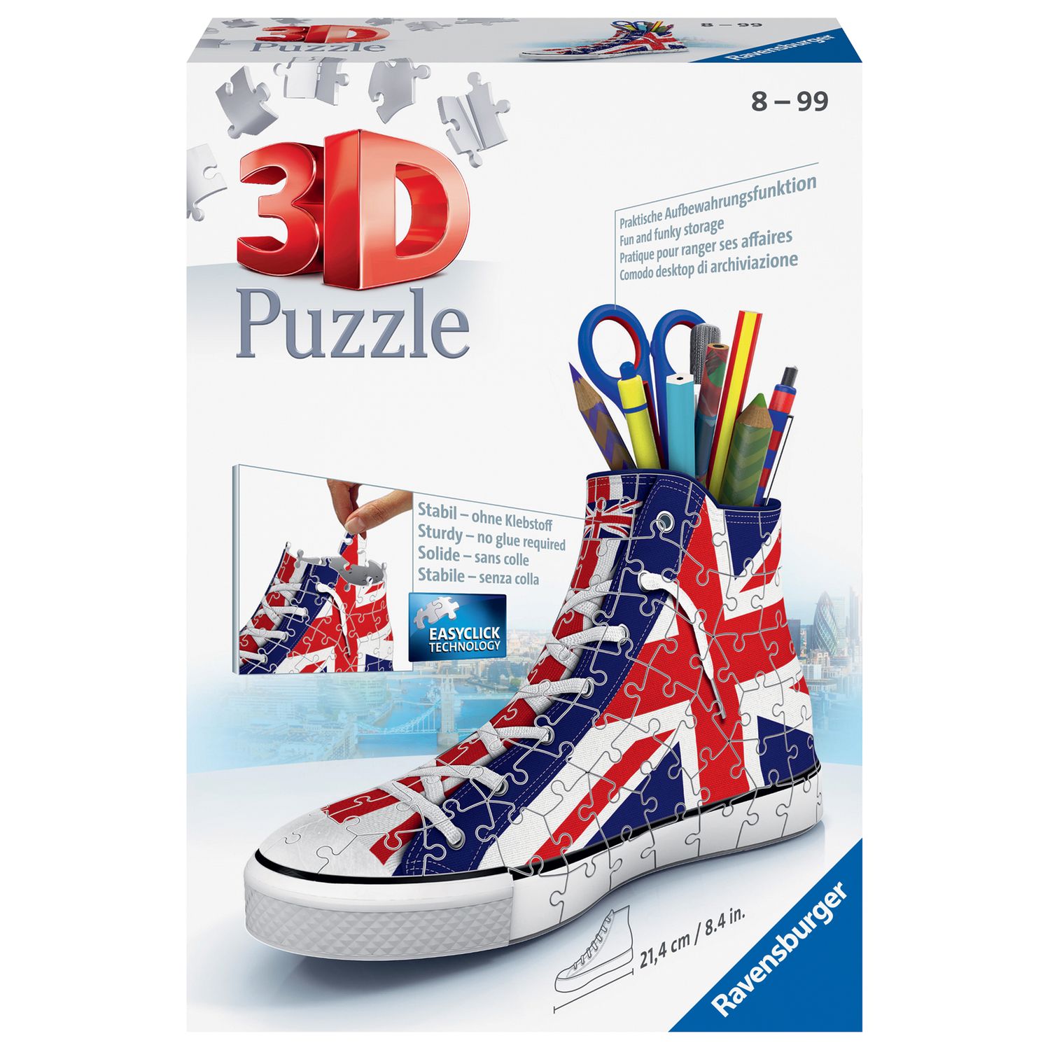 Ravensburger 3d puzzle sneaker uk flag, 108 pezzi - Ravensburger