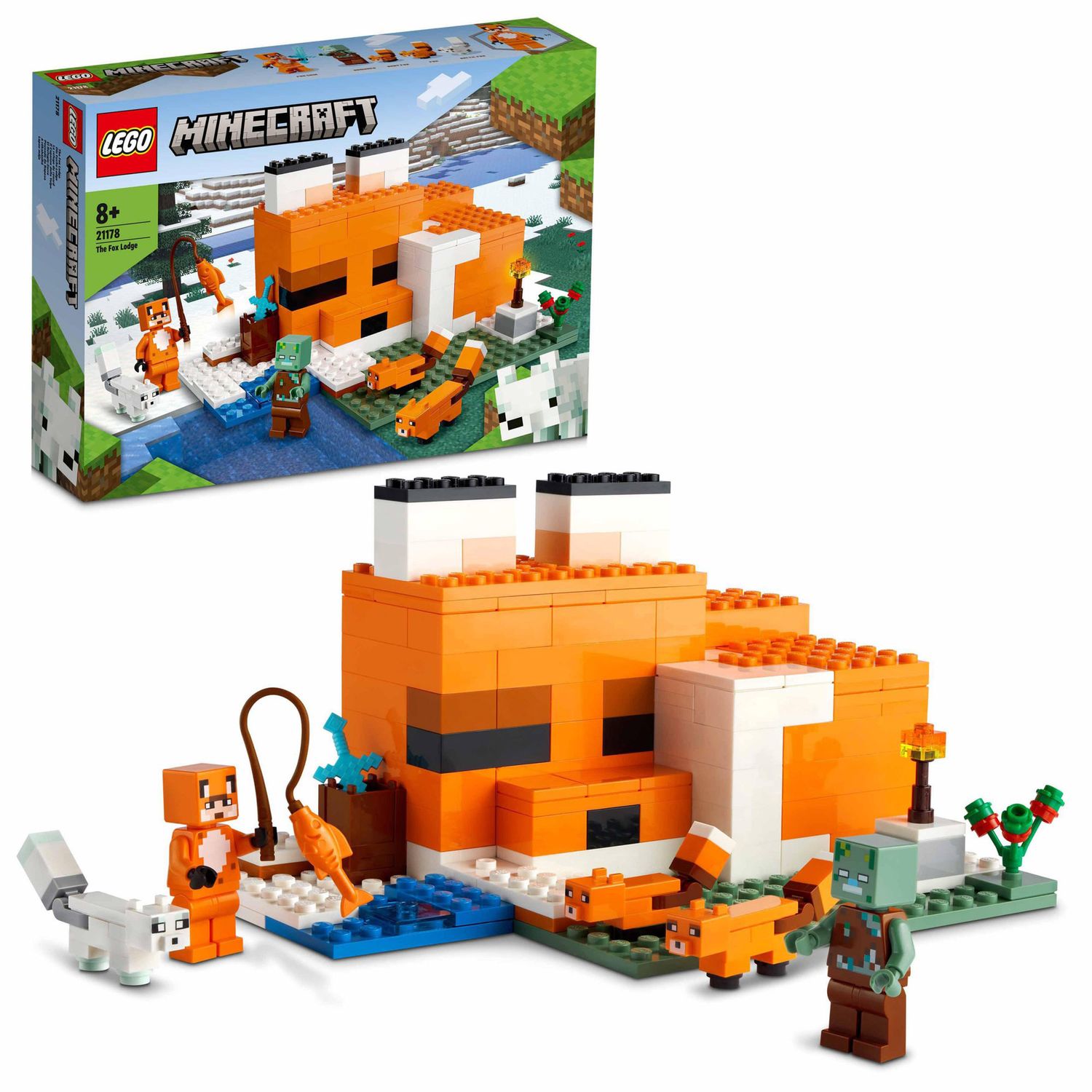 Lego Minecraft il capanno della volpe, con zombie e animali, 21178 - LEGO