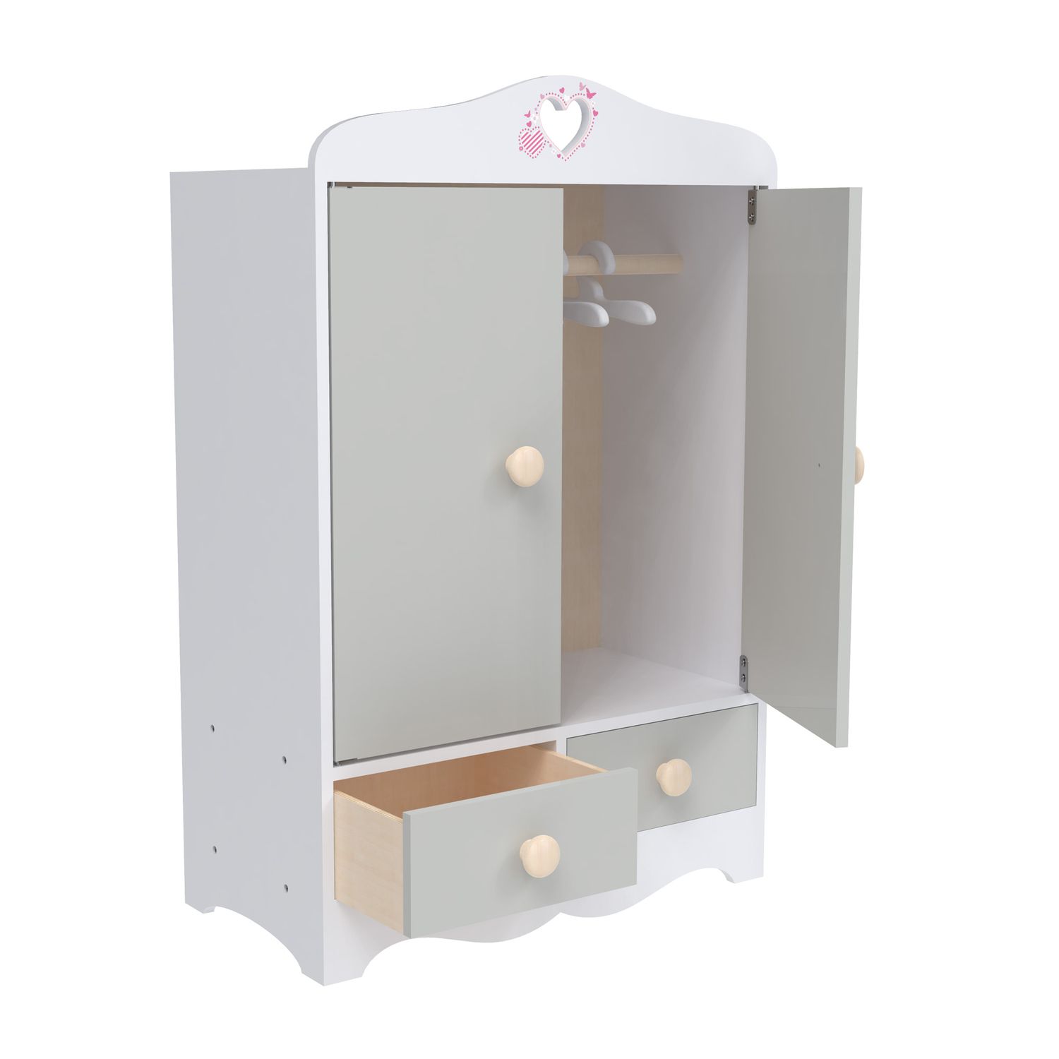 Guardaroba in legno per bambole - Love Bebé