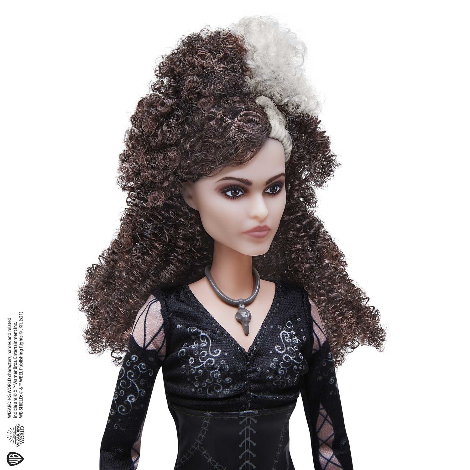 Action figure Bellatrix Lestrange 25 cm con Abito, Collana e Bacchetta, da Collezione - Harry Potter