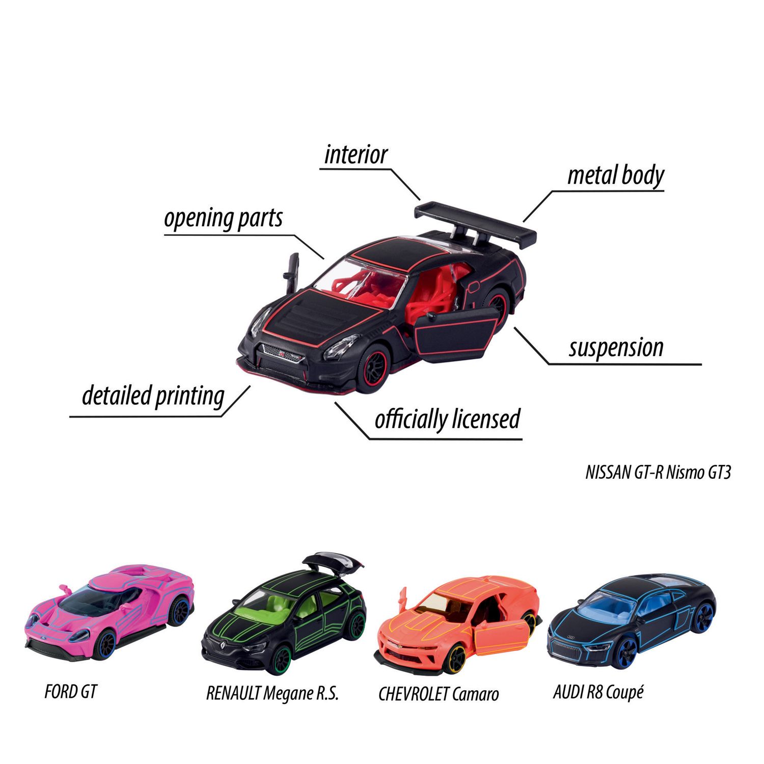 Light Racer Giftpack 5 pezzi scala 1:64 - Majorette