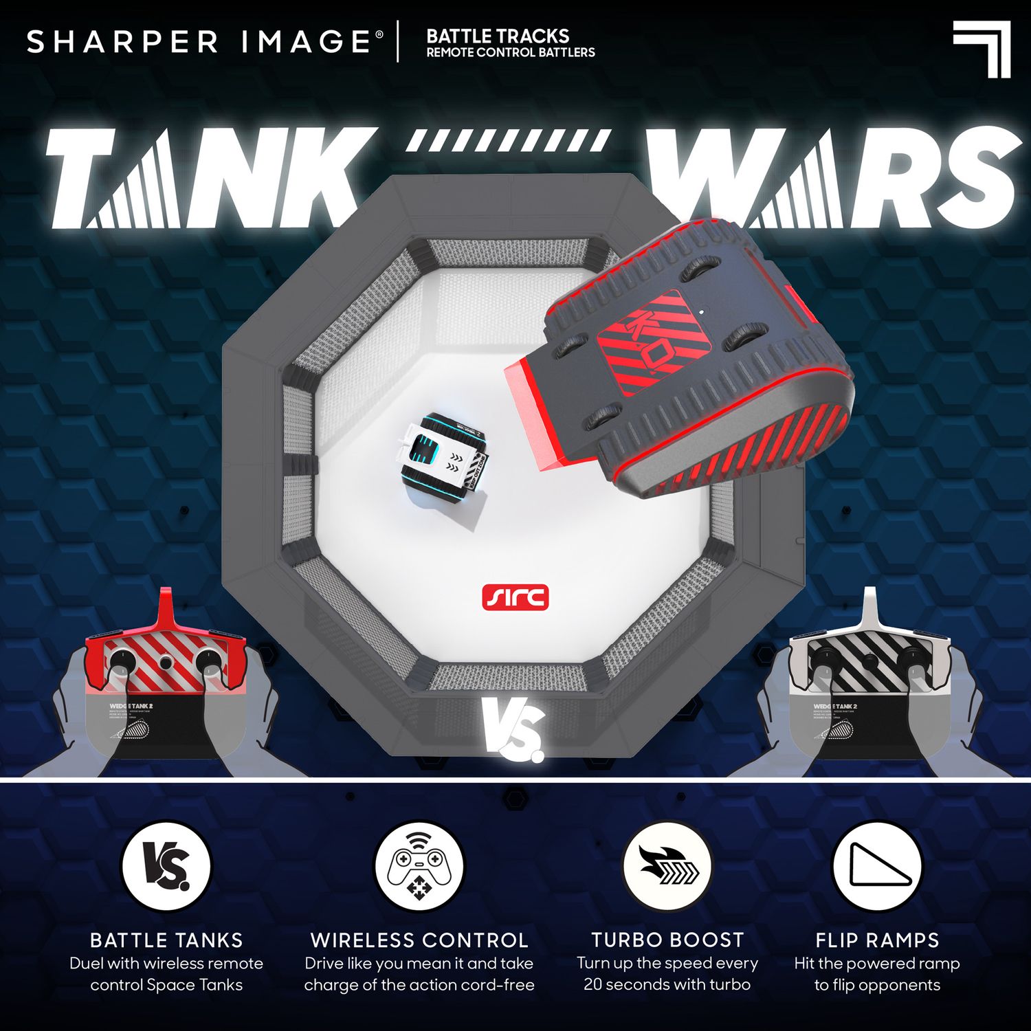 Set con 2 carri radiocomandati Battle Tracks - Sharper Image