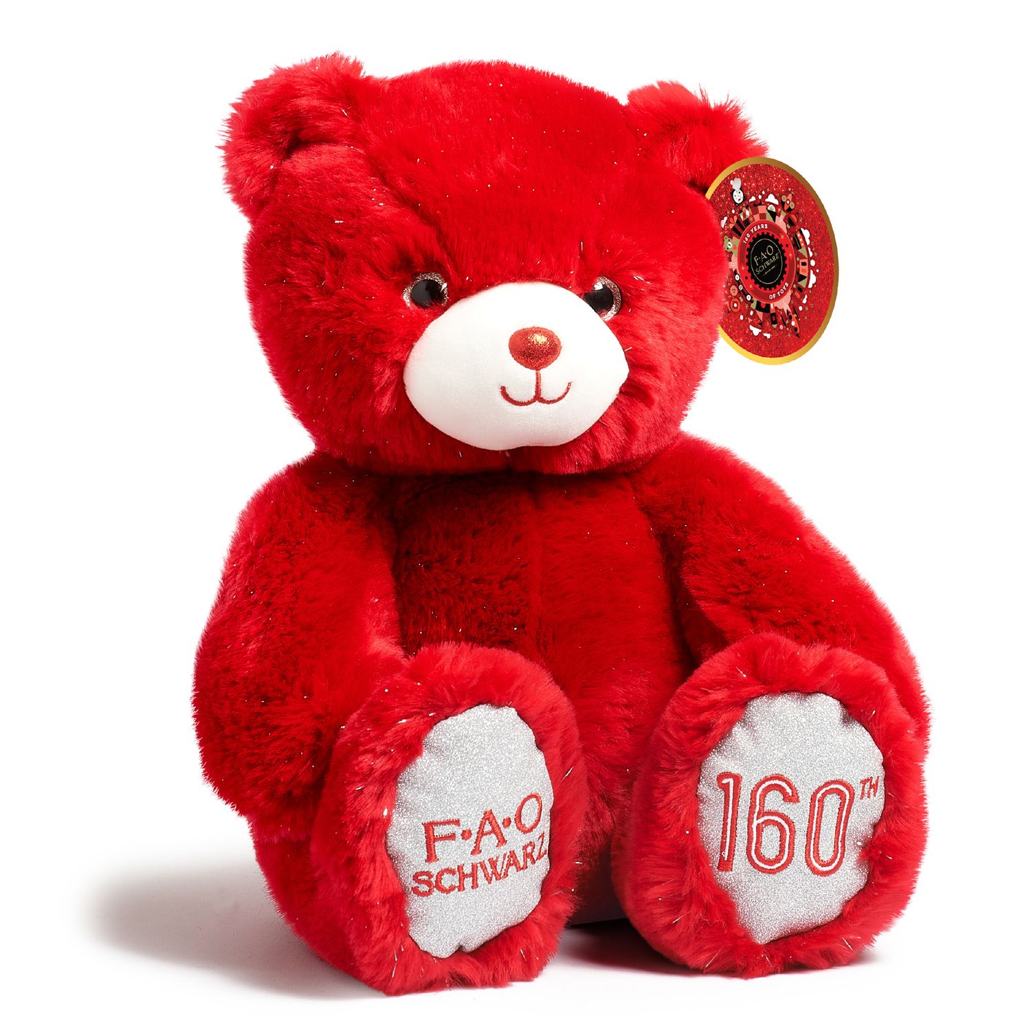 Orsetto rosso con glitter Anniversario 30 cm - FAO Schwarz