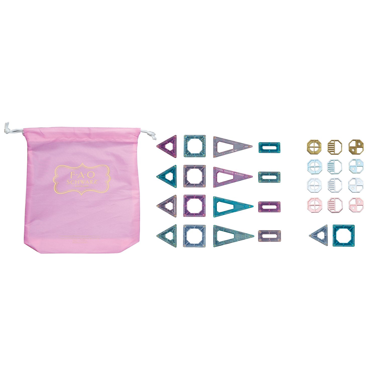 Set costruzioni magnetiche rosa da 43 pezzi - FAO Schwarz