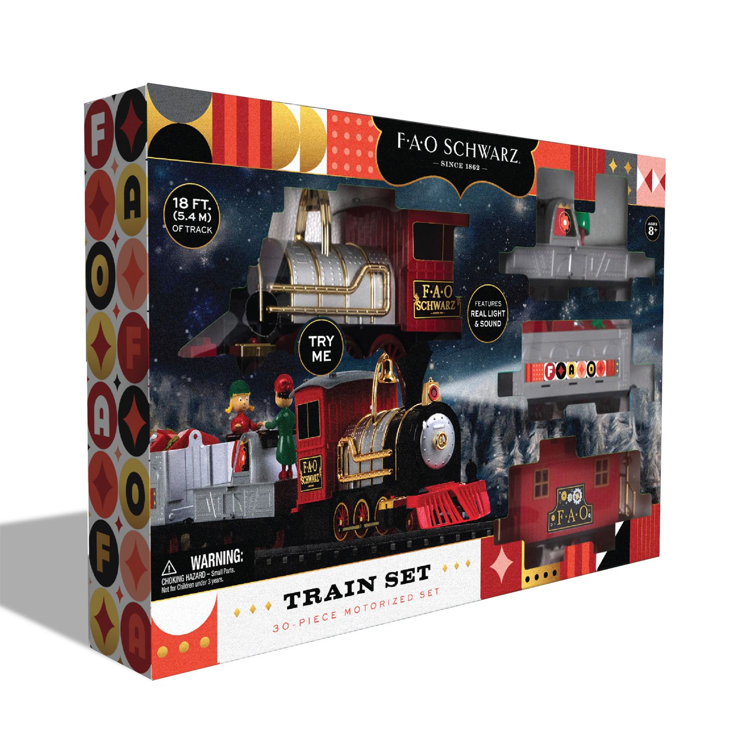 Set ferrovia motorizzato con personaggi in movimento e 30 binari - FAO Schwarz