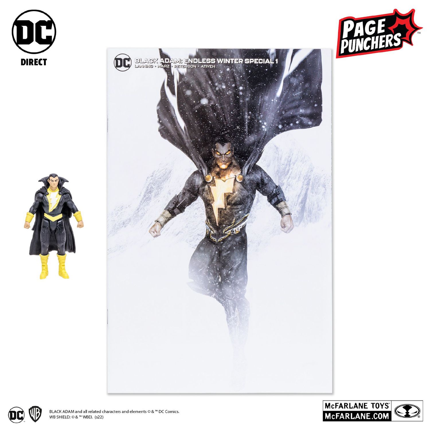 DC Page Punchers Black Adam + Fumetto 7,5 cm - DC Comics
