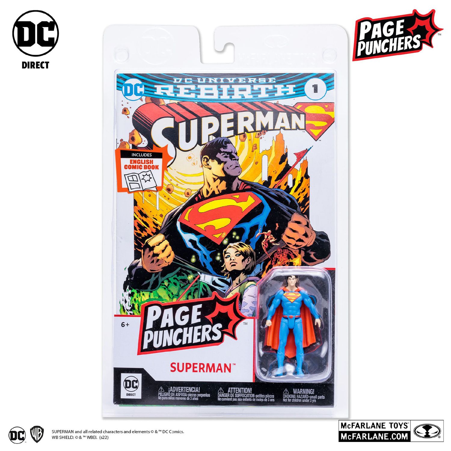 DC Page Punchers Superman + Fumetto 7,5 cm - DC Comics
