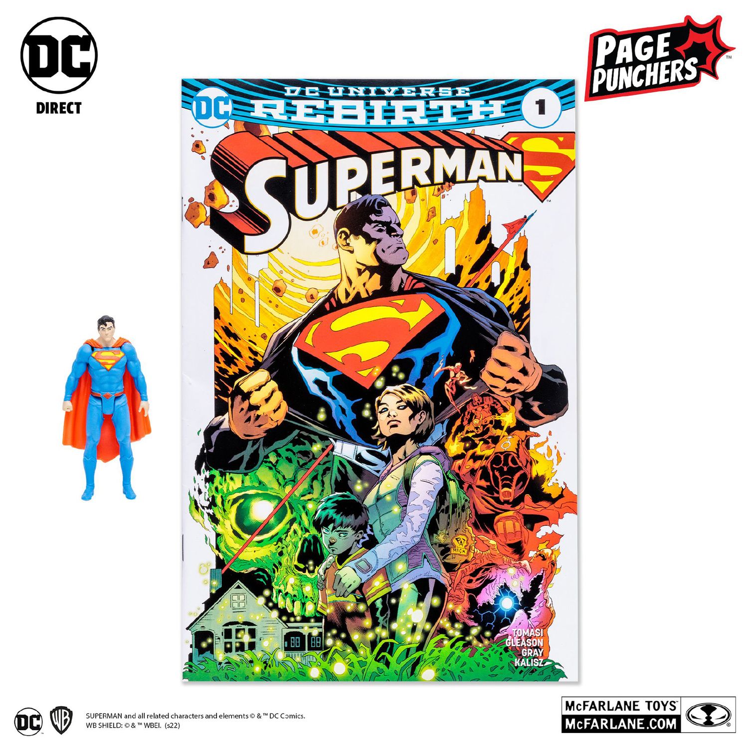 DC Page Punchers Superman + Fumetto 7,5 cm - DC Comics