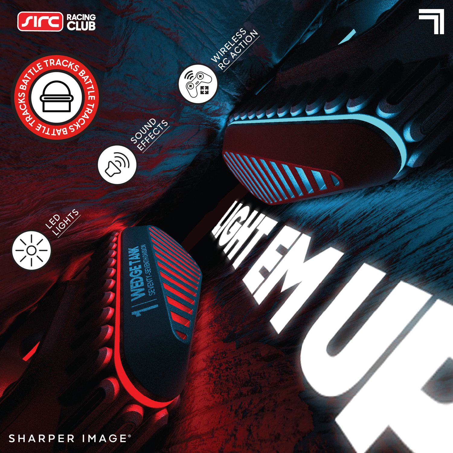 Set con 2 carri radiocomandati Battle Tracks - Sharper Image