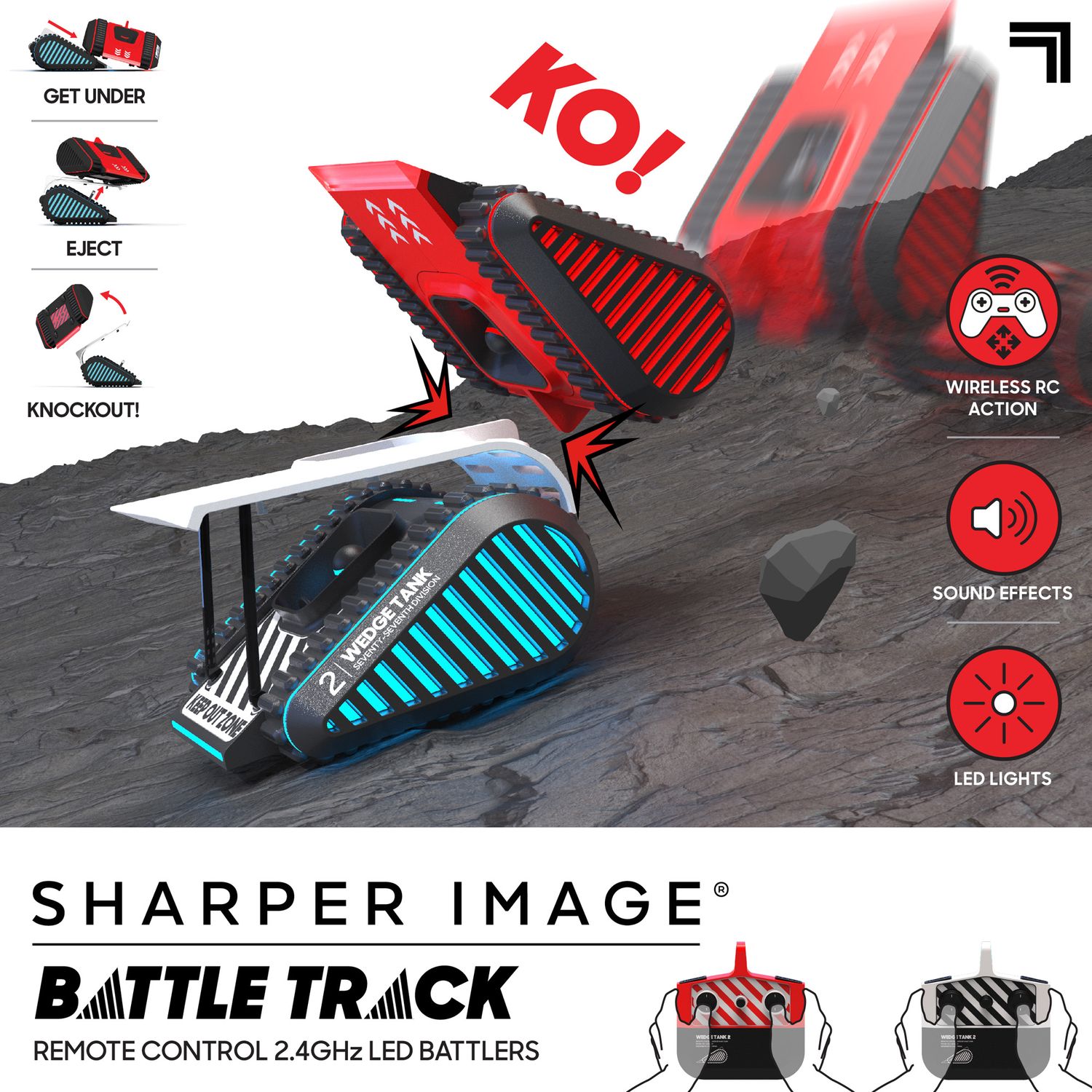 Set con 2 carri radiocomandati Battle Tracks - Sharper Image