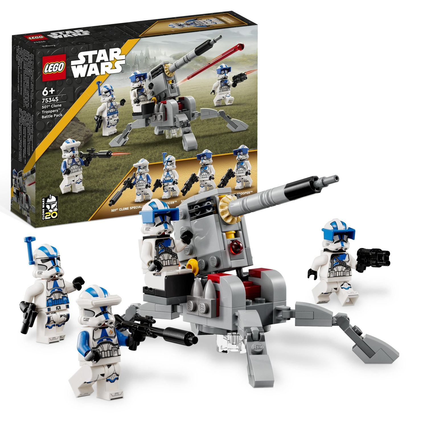 LEGO Star Wars 75345 Battle Pack Clone Troopers Legione 501 con Cannone AV-7 e 4 Personaggi - LEGO, Star Wars