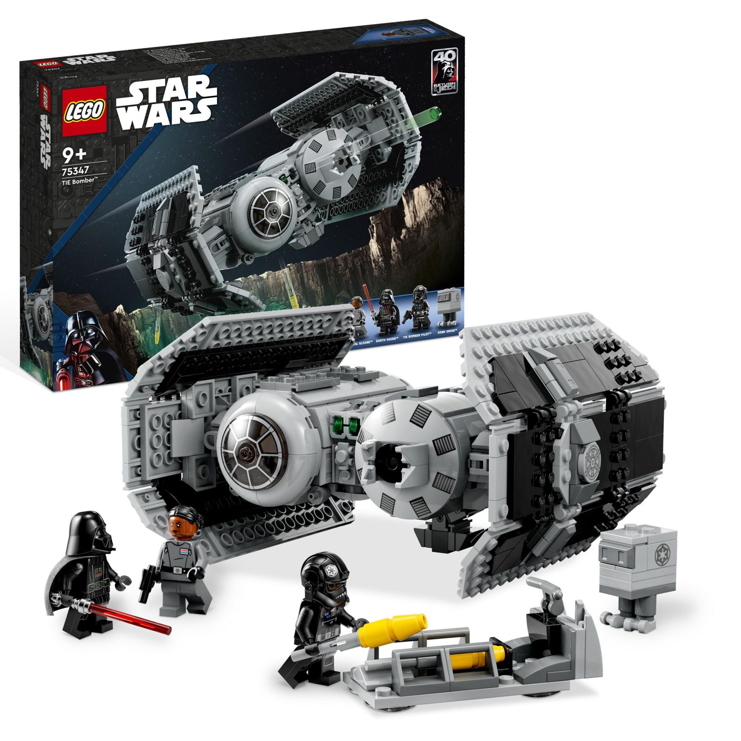LEGO Star Wars 75347 TIE Bomber Model Building Kit, con Darth Vader e Spada Laser - LEGO, Star Wars
