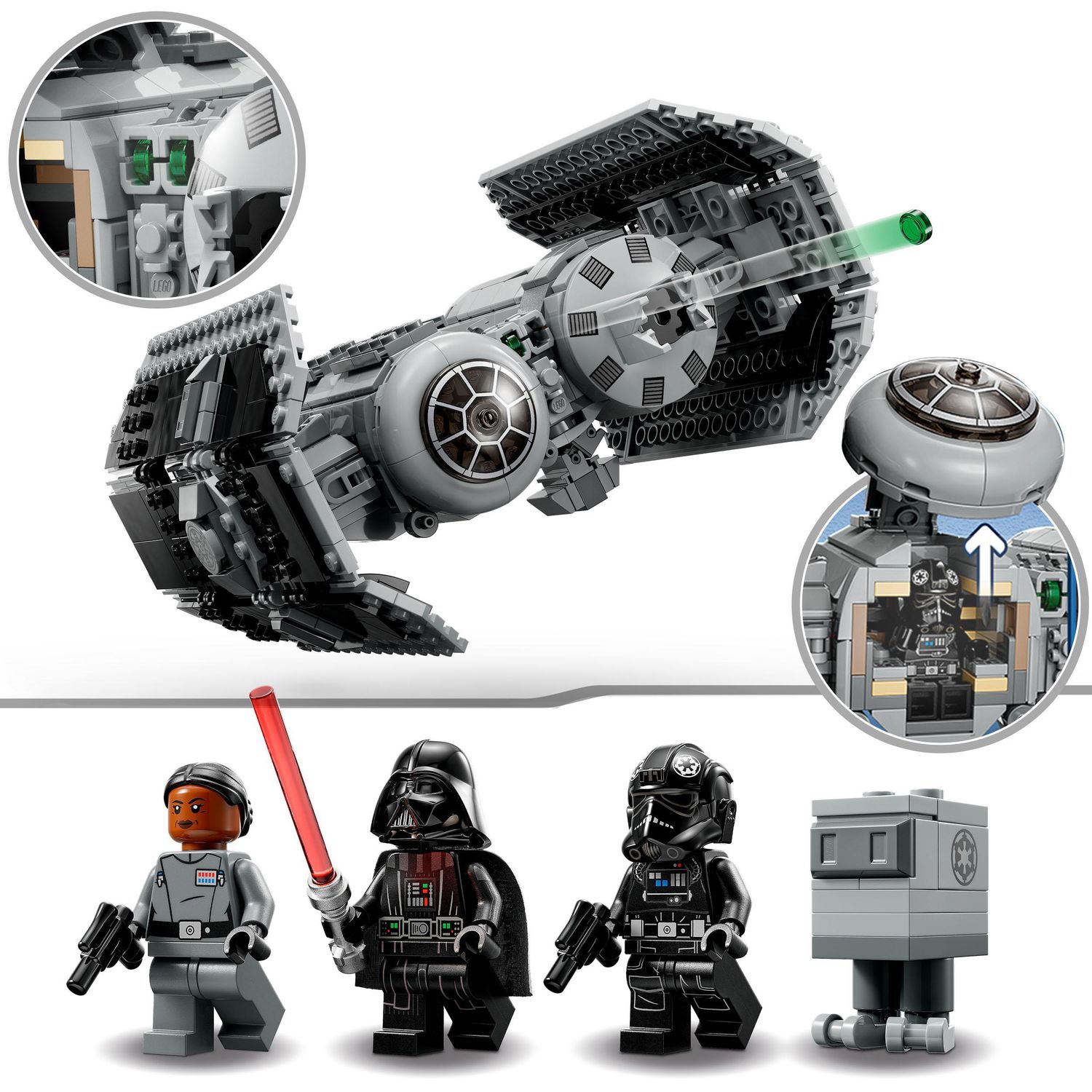 LEGO Star Wars 75347 TIE Bomber Model Building Kit, con Darth Vader e Spada Laser - LEGO, Star Wars