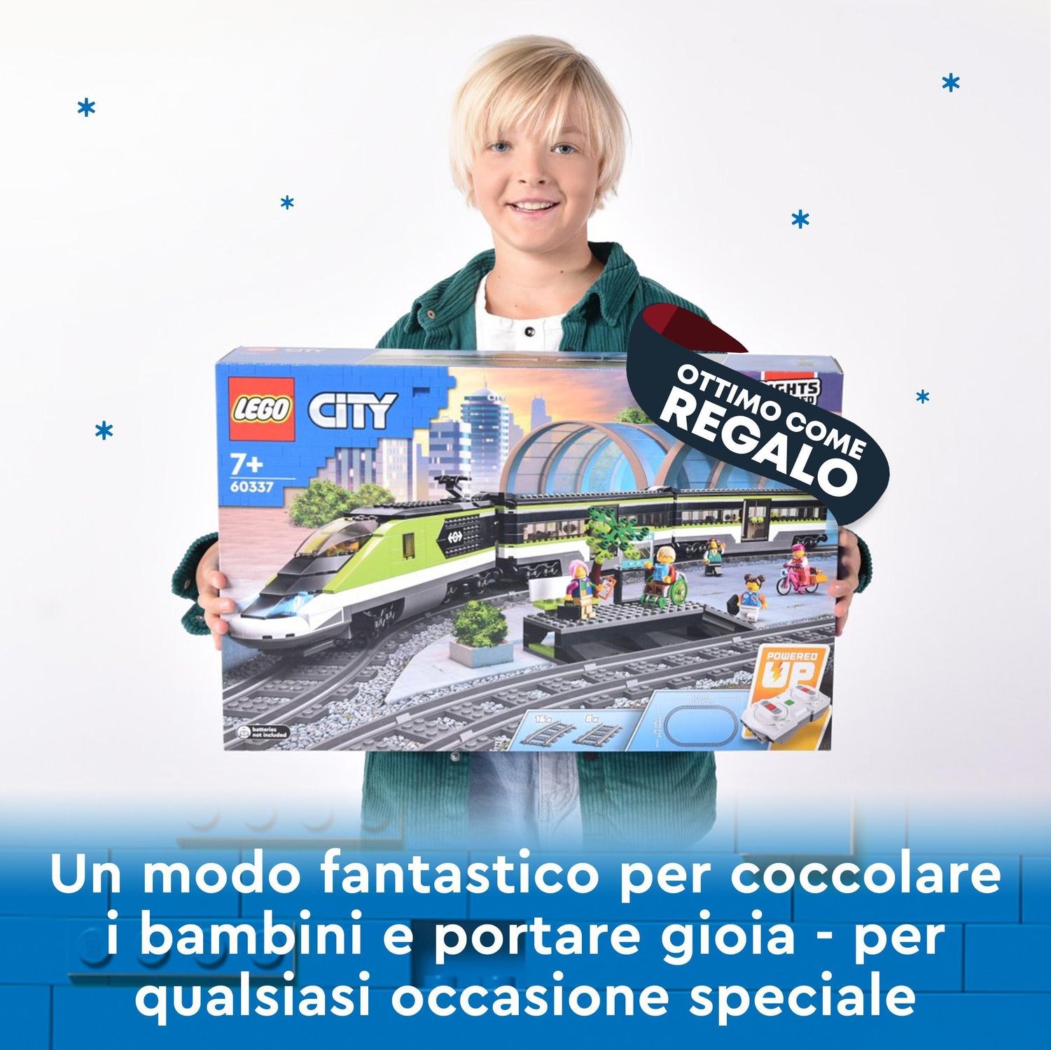 LEGO City 60337 Treno Passeggeri Espresso, con Locomotiva Telecomandata con Luci e Binari - LEGO