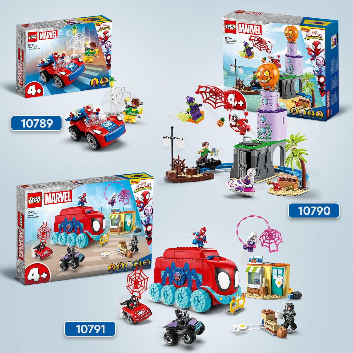 LEGO Marvel 10789 L’Auto di Spider-Man e Doc Ock, Spidey e i Suoi Fantastici Amici - LEGO, Marvel
