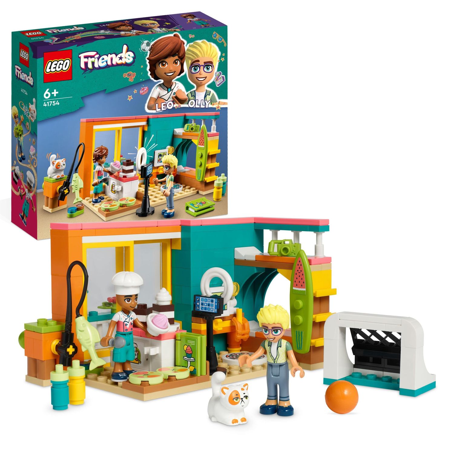 LEGO Friends 41754 La Cameretta di Leo, Set Cameretta a Tema Cucina e Video Making - LEGO