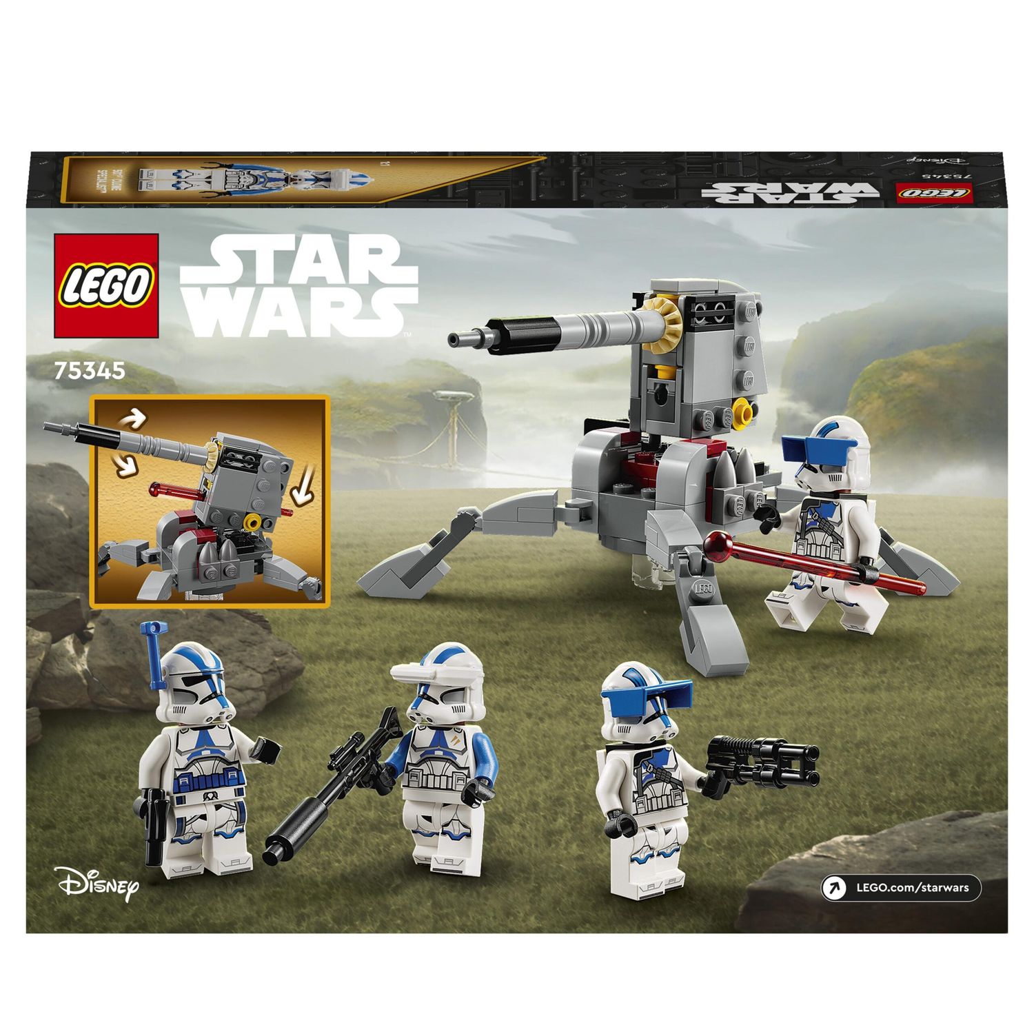 LEGO Star Wars 75345 Battle Pack Clone Troopers Legione 501 con Cannone AV-7 e 4 Personaggi - LEGO, Star Wars