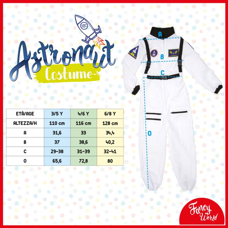 Costume Astronauta da 3 a 8 anni - Fancy World