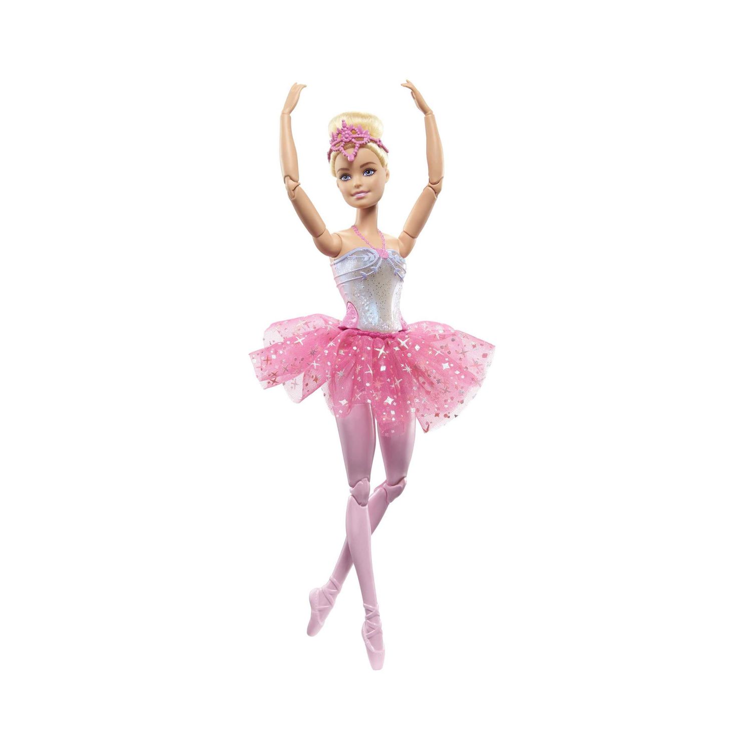 Barbie Dreamtopia Ballerina Magico Tutu, con luci scintillanti, coroncina e tutù rosa - Barbie