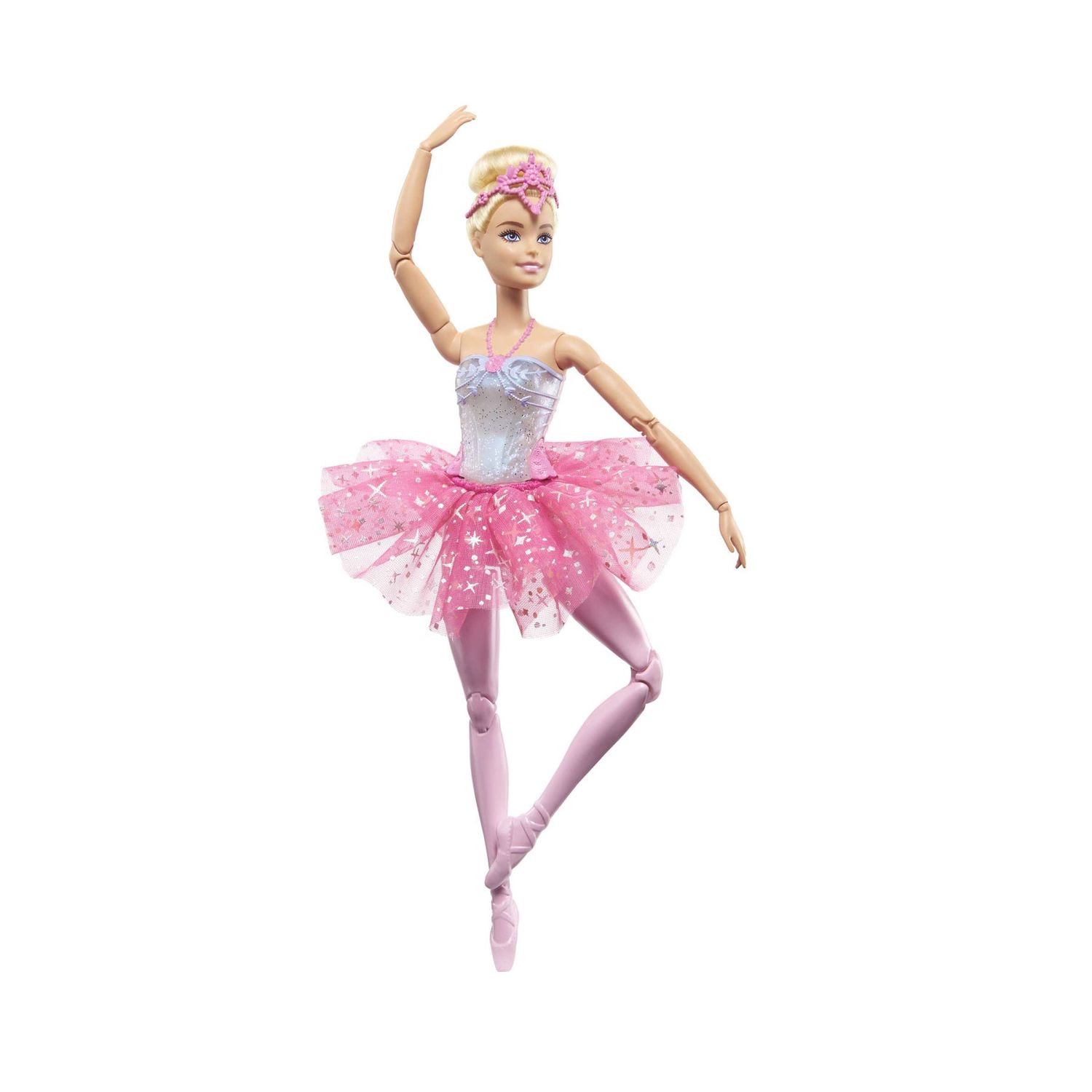 Barbie Dreamtopia Ballerina Magico Tutu, con luci scintillanti, coroncina e tutù rosa - Barbie