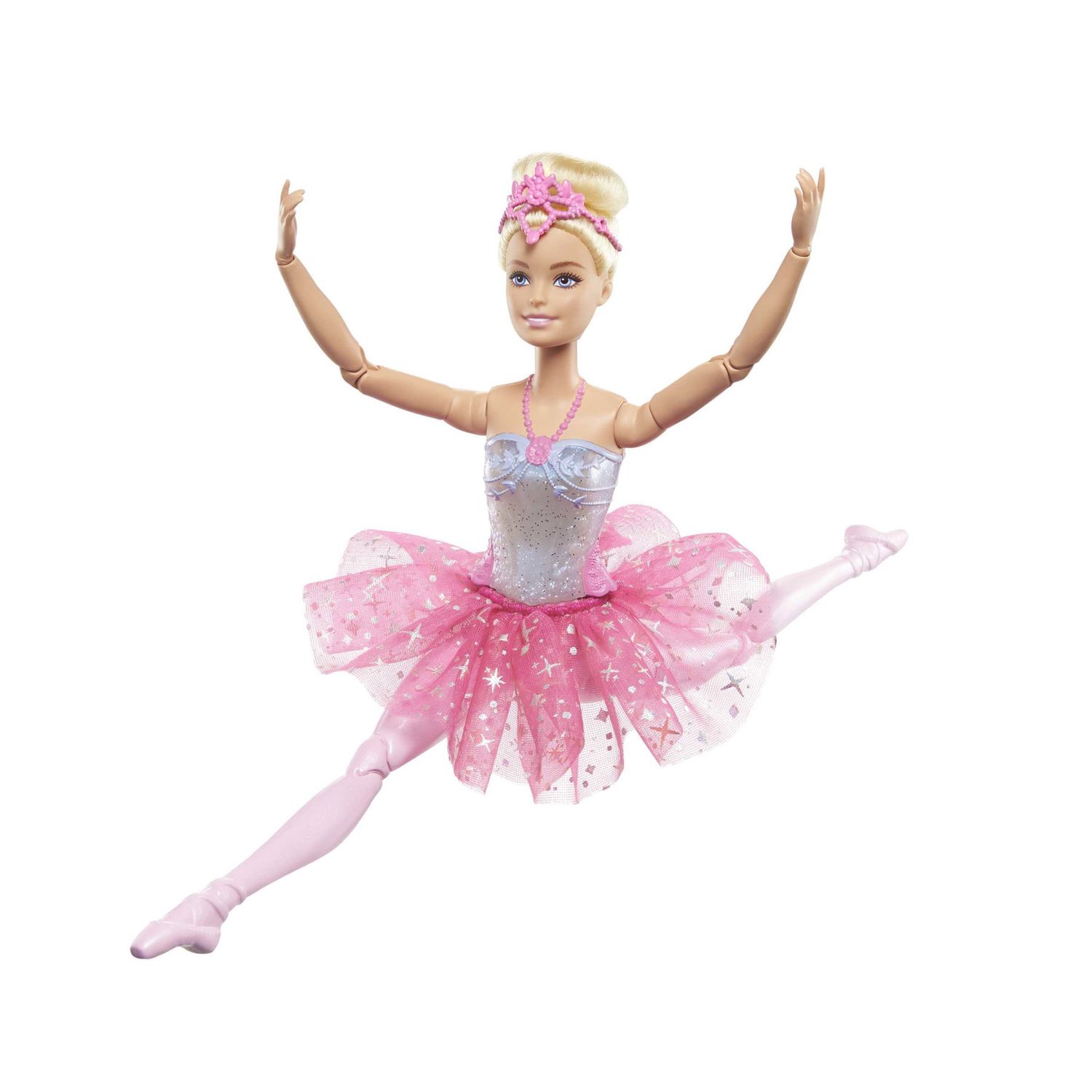 Barbie Dreamtopia Ballerina Magico Tutu, con luci scintillanti, coroncina e tutù rosa - Barbie