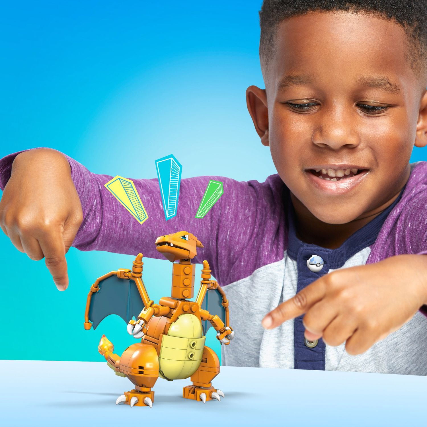 Mega Construx Pokémon Charizard Da Costruire con più di 200 mattoncini e ali snodabili - Mega Costruzioni, Pokémon