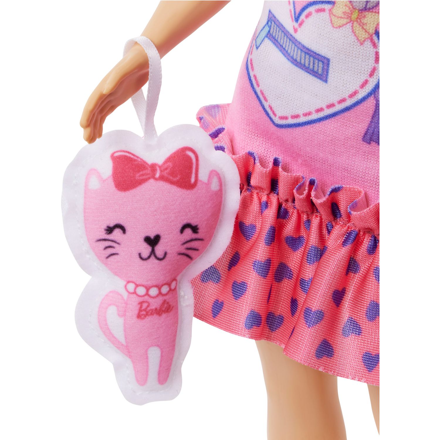 La Mia Prima Barbie, Bambola alta 34 cm  con abito rosa e borsetta a forma di cuore - Barbie