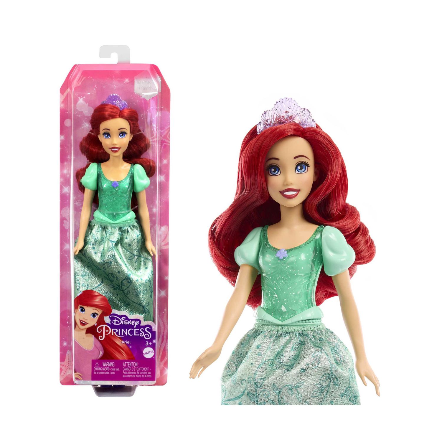 Ariel Bambola Snodata con capi e accessori scintillanti, Disney Princess - Disney