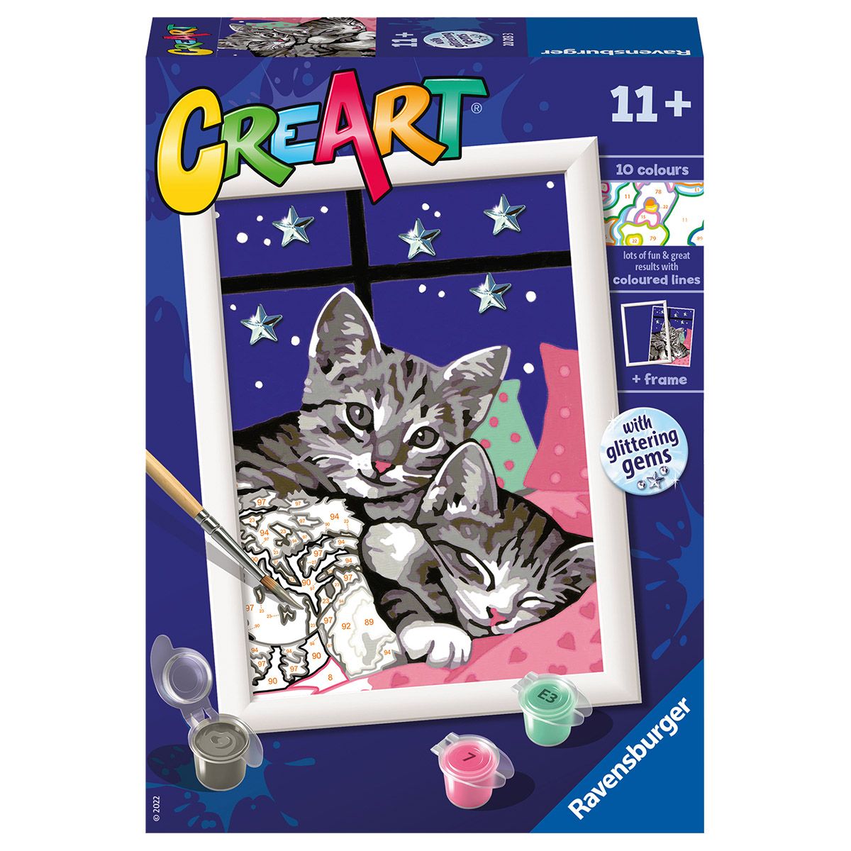 Creart Dolci Gattini, Serie E, Kit per dipingere con i numeri - Creart