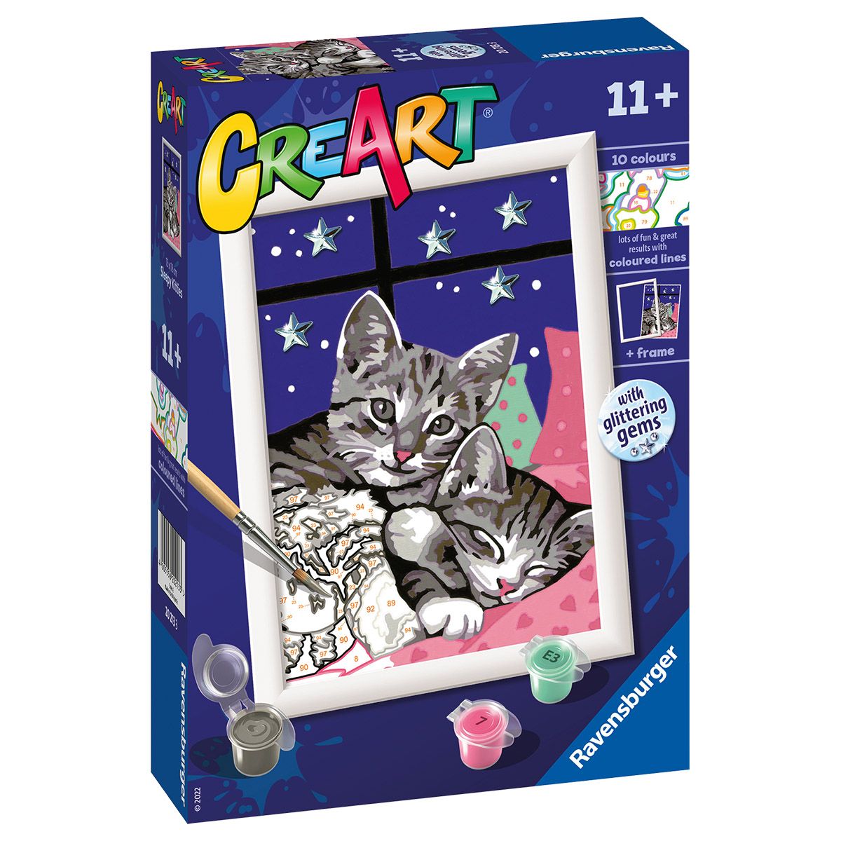 Creart Dolci Gattini, Serie E, Kit per dipingere con i numeri - Creart