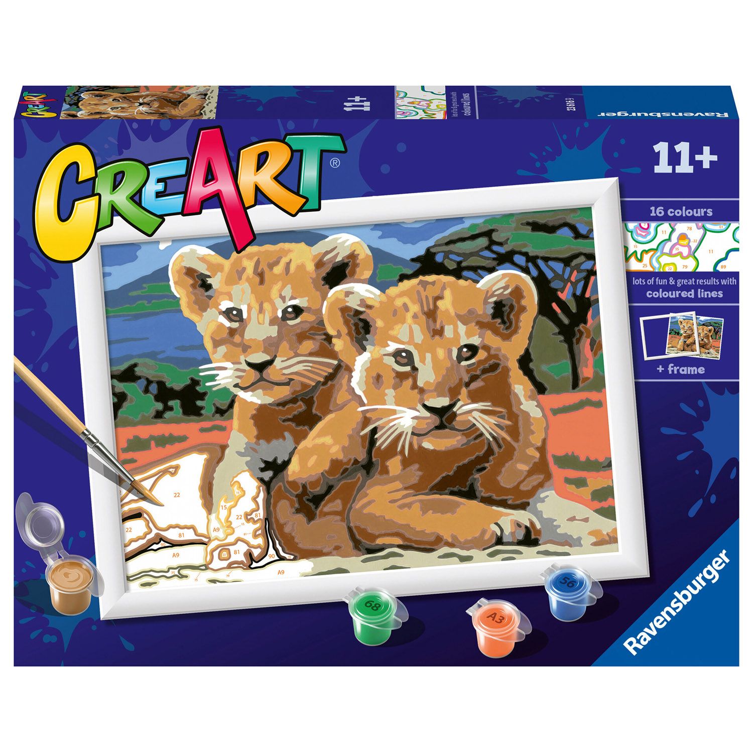 Creart Leoncini, Serie D, Kit per dipingere con i numeri - Creart