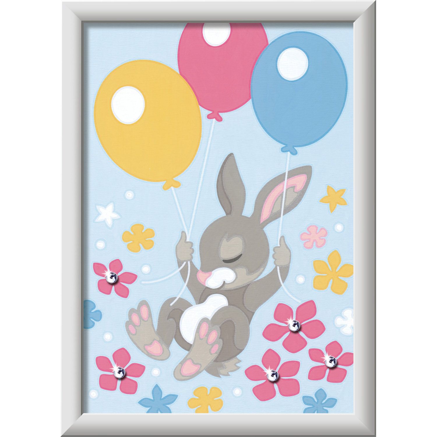 Creart Coniglietto con Palloncini, Serie D, Kit per dipingere con i numeri - Creart