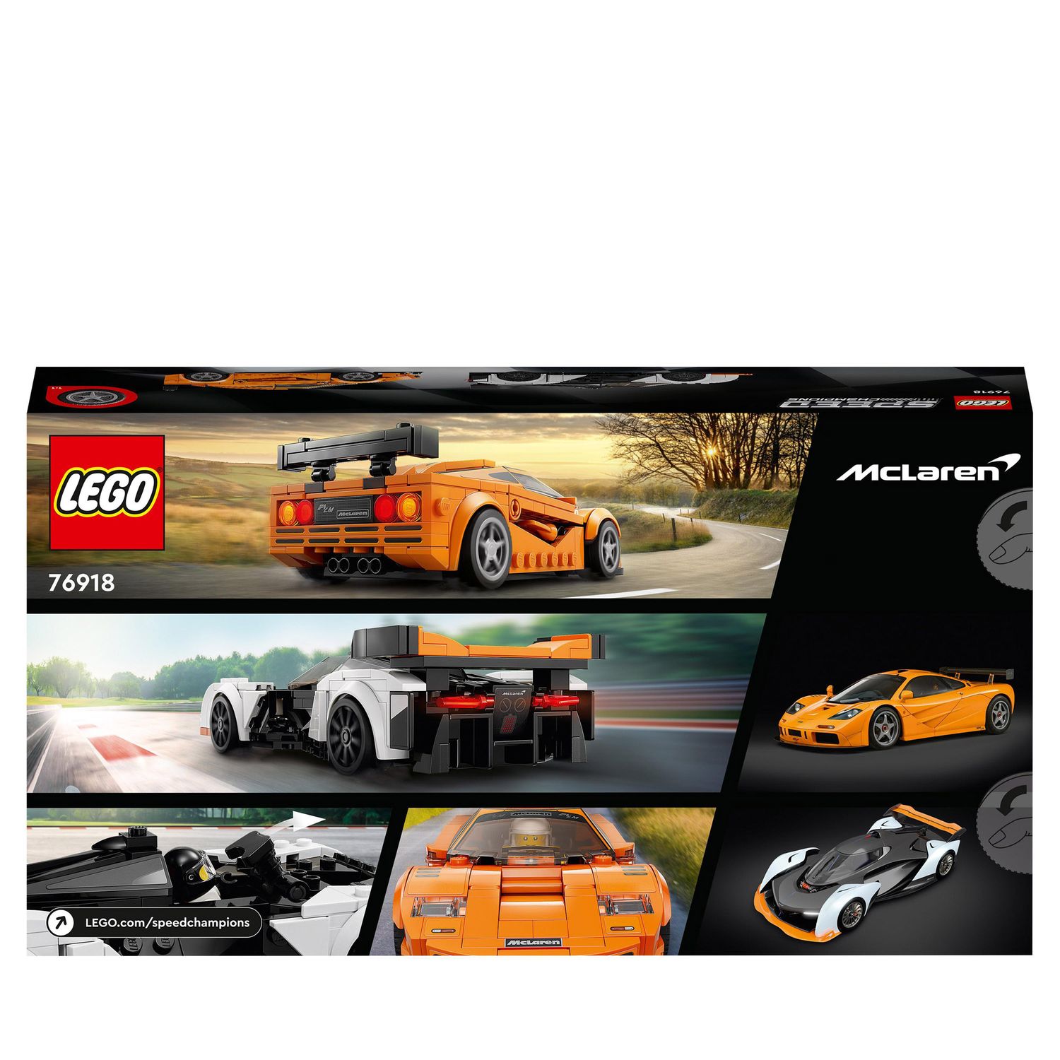 LEGO Speed Champions 76918 McLaren Solus GT & McLaren F1 LM, 2 modellini auto da costruire - LEGO
