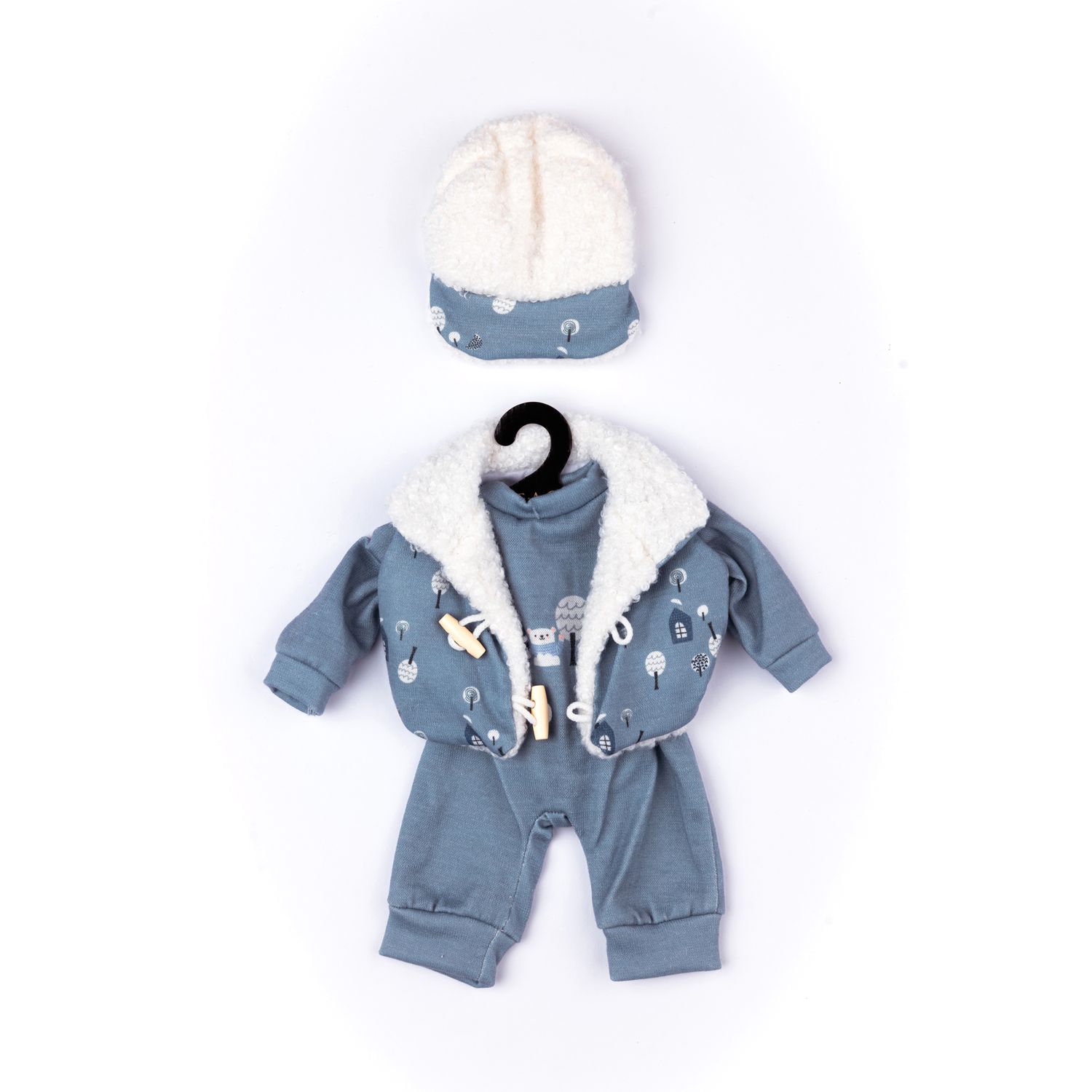 Tutina invernale manica lunga con stampa orsetto per My FAO Doll 40 cm - FAO Schwarz